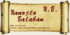 Manojlo Balaban vizit kartica
